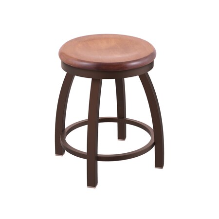 Holland Bar Stool Co 18" Swivel Vanity Stool, Bronze Finish, Med Maple Seat 80218BZMedMpl